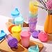 Mifoci 24 Pack 6.7 Oz. Sippy Cups without Stopper for Toddlers 1-3, Non-Spill Training Cups with Lids for Infant Small Baby Reusable Sippy Drinking, Dishwasher Safe, 6 Assorted Color