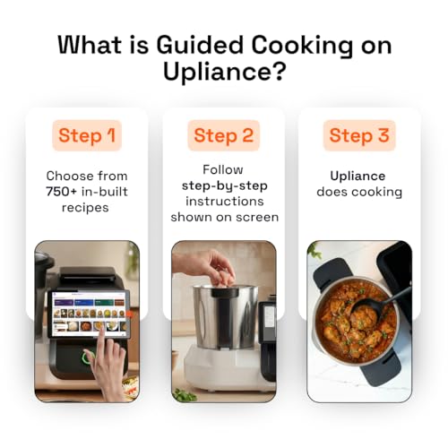 Image of Upliance 1.0 Smart Cooking Assistant | 6 Lakh+ Meals Cooked | HeatCore Tech built for Indian Cooking | Multicooker with Omni-blade | 8 inch Touchscreen with 750+ Guided Recipes| 9 Indian Languages