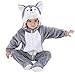 Doladola Baby-Mädchen-Flanell-Spielanzug mit Kapuze Animal Dog Outfits (Grauer Hund, Größe 100 (Alter 1,5-2 Jahre))