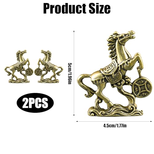 Set de 2 estatuas de caballo de latón Año 2026 miniatura 2