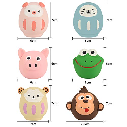 6 Pack Latex Dog Squeaky Toys Ball Soft Rubber Puppy Chew Squeaky Dog Toys Funny Animal Sets Pet Interactive Fetch Play Dog Toy For Small Medium Dogs #TOP1