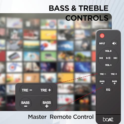 Image of Boat Aavante Bar Rhythm Soundbar with 60W RMS Boat Signature Sound, 2.0 Channel, Multi-Connectivity Modes, BT v5.3, EQ Modes, Bass & Treble Controls & Remote Control(Carbon Black)