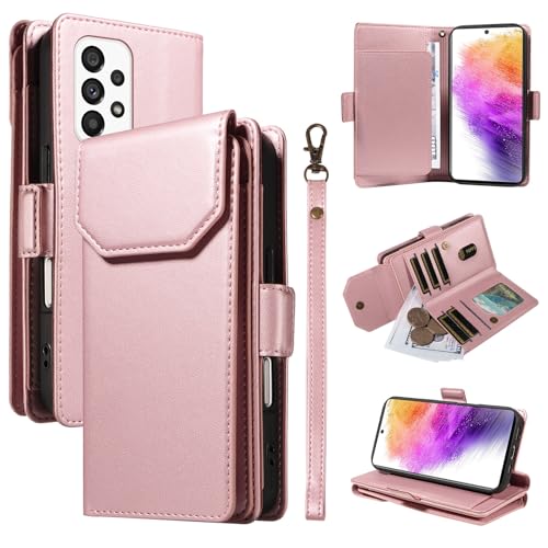 Étui portefeuille en cuir Galaxy A73 5G idéal pour vos déplacements quotidiens en ville