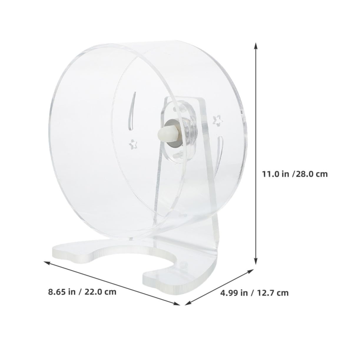 COHEALI Roue d'exercice Silencieuse pour Hamster en Acrylique avec Support, Intérieur Spacieux et Installation Facile pour Cage d'animaux Petits comme Souris