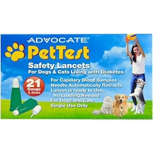 PetTest Safety Lancets for Diabetes Testing with Dogs & Cats, 21 Gauge, Diabetic Monitoring Blood Test Lancets, Easy Pricker for Testing for Blood Glucose in Diabetic Pets (100 Count)