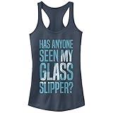 Disney womens Cinderella Missing Slipper Ideal Racerback Graphic Tank Top T Shirt, Indigo, Large US