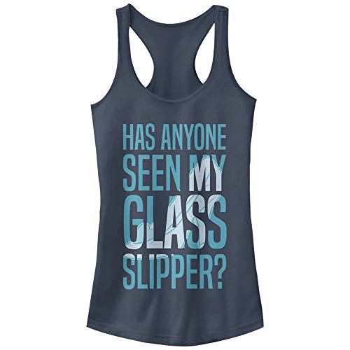 Disney womens Cinderella Missing Slipper Ideal Racerback Graphic Tank Top T Shirt, Indigo, Large US