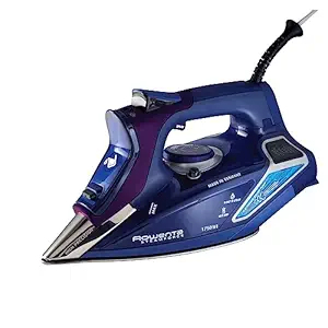 Rowenta Dw9280 Steam Force 1800-Watt Professional Digital Led Display Iron With Stainless Steel Soleplate, 400-Hole, Blue, 1800 Watt