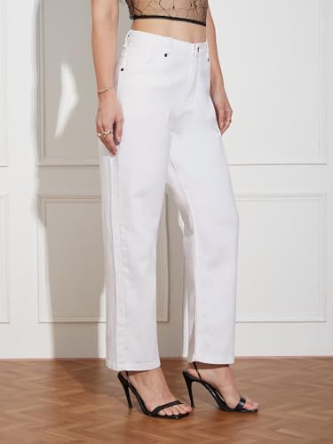 Image of Miss Chase Women's Wide-Leg High-Rise Regular-Length Stretchable Shaping Denim Jeans
