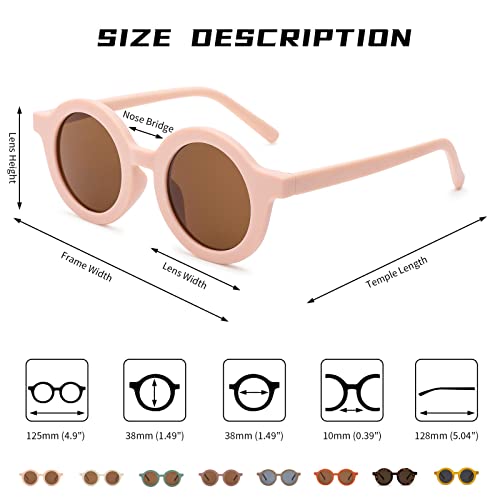 Coasion Cute Round Kids Sunglasses Uv Protection Flexible Rubber Glasses Shades For Toddler Girls Boys Age 2-10 thumb #4