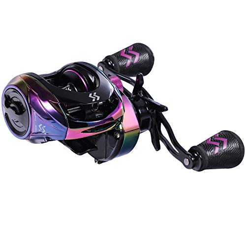 Sougayilang Baitcasting Reels - Colorful Fishing Reel, 8.0:1 Gear Ratios, 9+1 BB, Magnetic Braking System-Left Handed by Sougayilang - Used condition - CA$26.20
