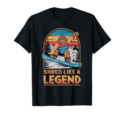 Cool Snowboard Shred Like a Legend para hombres, mujeres y niños Camiseta