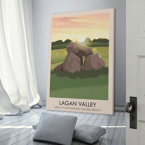 Poster Lagan Valley AONB toile 40x60cm, une idee cadeau originale pour decoration de bureau
