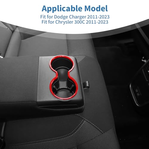 Cubierta decorativa para portavasos trasero rojo para Dodge Charger miniatura 3