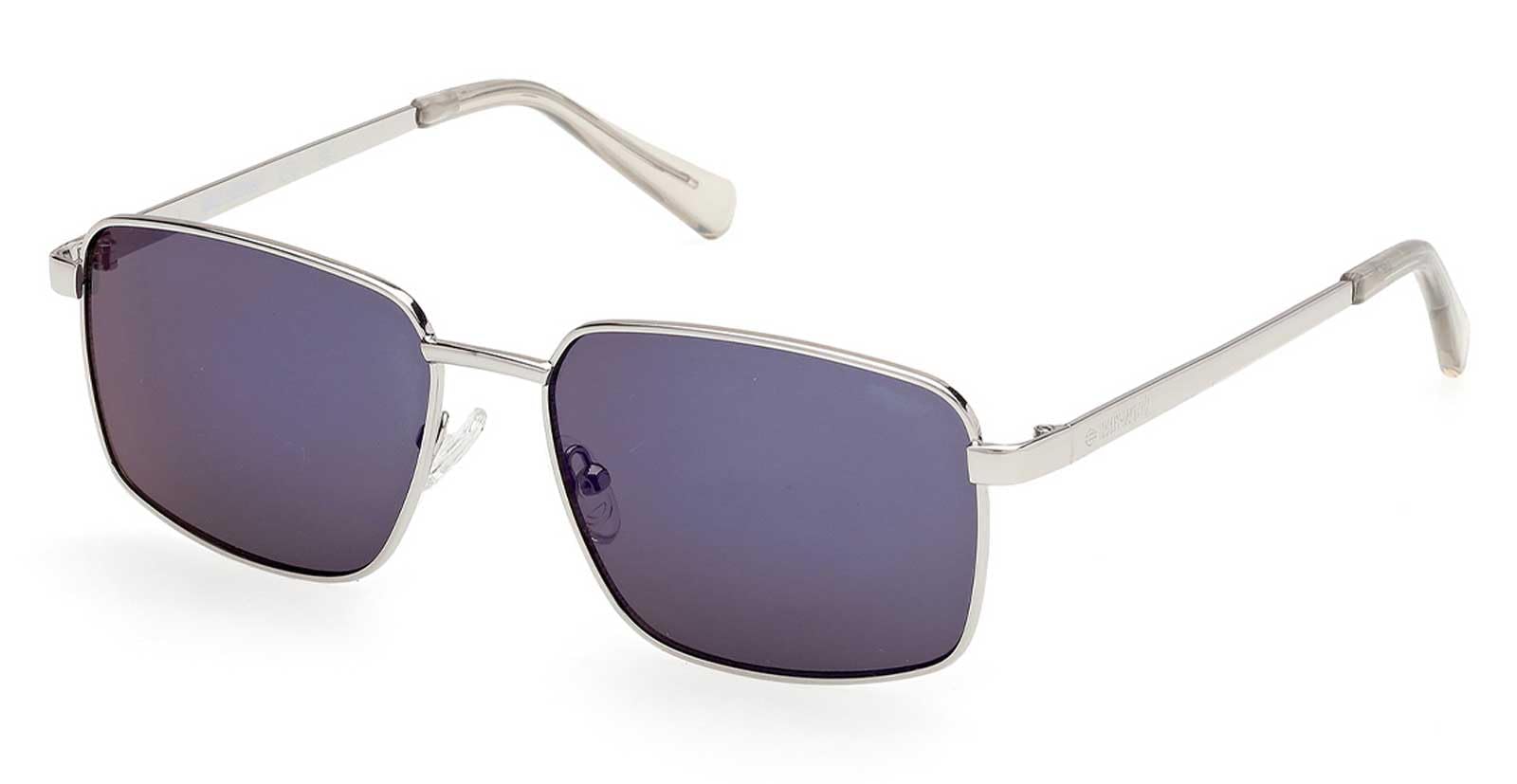 Harley-Davidson Gafas de sol cuadradas de metal para hombre, montura plateada y lentes ahumadas