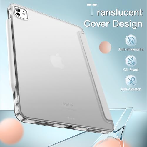 Image of JETech Cover Case for iPad Pro 13-Inch M4 (2024), Slim Stand Hard Back Shell Smart Cover with Auto Wake /Sleep (Silver)