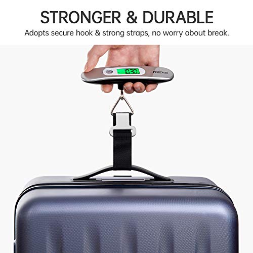 FREETOO Luggage Scale Portable Digital Hanging Scale for Travel, Suitcase Weight Scale with Superior Piano Lacquer 110 Lb/ 50Kg Capacity, Battery Included