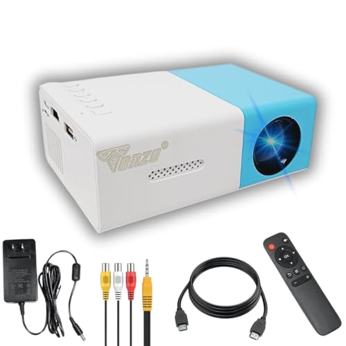 Image of TONZO LS-202 Portable LED Mini Projector (Blue), 1000 Lumens | 60-Inch Display | 480 Pixels Resolution | Built-in Speaker, Dual Power Input, Lightweight 250g | Ideal for Set-Top Box & Dark Room Use