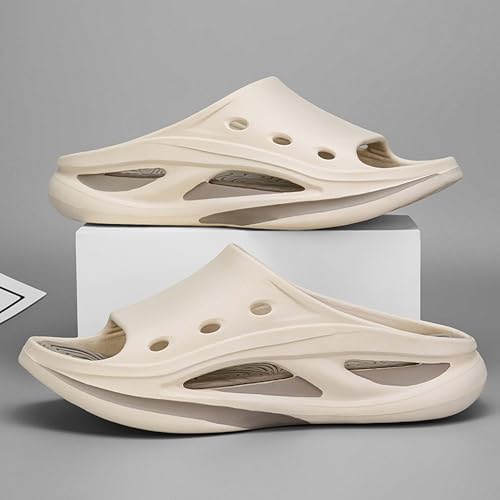 Men's and women's thick soled family shoes with a sense of poop, large size with leaking shower slippers2