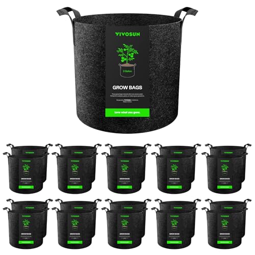 Image of VIVOSUN 20-Pack 3 Gallon Plant Grow Bags Fabric Pots with Handles