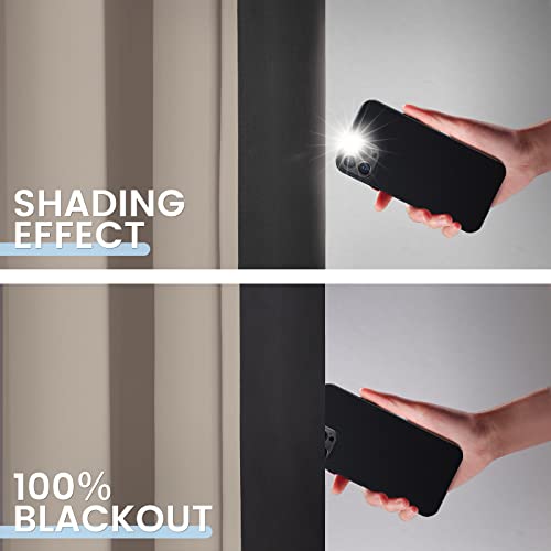 Image of SimpleHome 100% Blackout Curtains for Bedroom,Thermal Insulated Natural Grommet Window Drapes Room Darkening Curtains for Living Room with Black Back,42 x 63 Inch,2 Panels