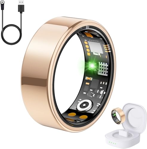 Health-Tracker-Ring-Smart-Health-Ring-forWomen-len-with-Heart-Rate-Blood-OxygenSleep-Monitor-StepsCalories-No-SubscriptionFeelP68-Waterproof-Smart-Ring-for-iPhone-Android-Rose-Gold10