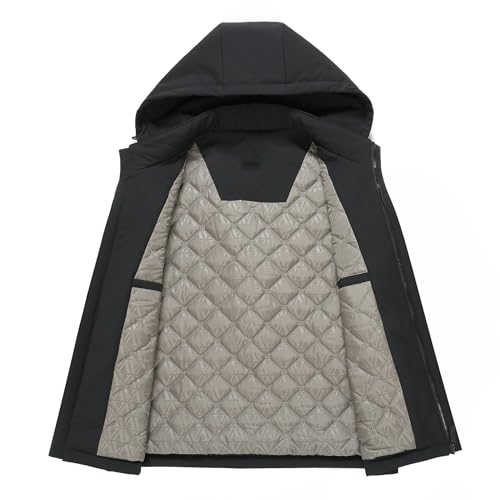 Chaqueta acolchada para hombre calida e impermeable con capucha de invierno 4