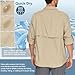 Men’s Long Sleeve Shirts UV UPF 50 Sun Protection Hiking Fishing Safari Shirt Quick Dry Cool Utility Blouse (5052 Khaki XL)