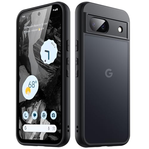 JETech Funda Mate para Google Pixel 8a 6,1 Pulgadas 2024, Protectora Carcasa Fina Trasera Translúcida Esmerilada, Antihuellas (Negro)