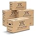 KK Verpackungen 10 Umzugskartons | Exklusiv: Griff-Verstärkungsfaden | 65 Liter, extra groß, 63x29x33 cm Umzugskisten, Nachhaltig, Beschriftungsfeld groß, Aufbewahrungsbox für schwere Lasten & Archiv