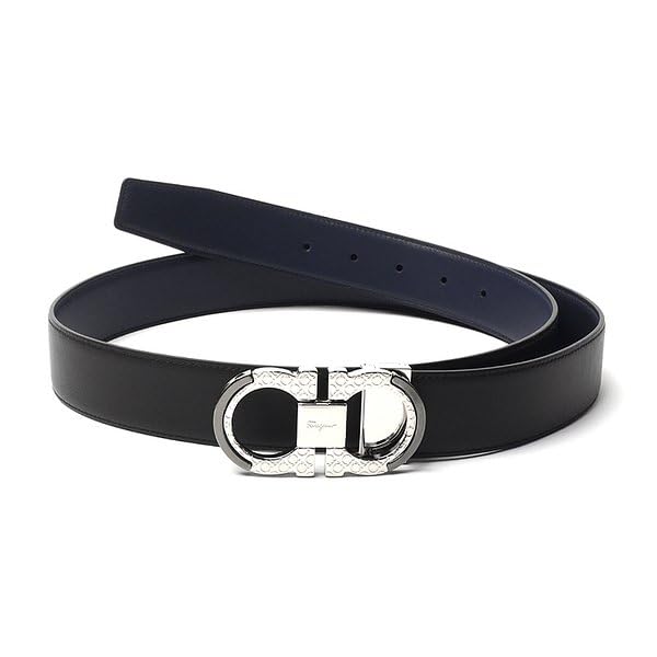 Salvatore Ferragamo Engraved Gancini Adjustable reversible Leather Belt Size 110IT2