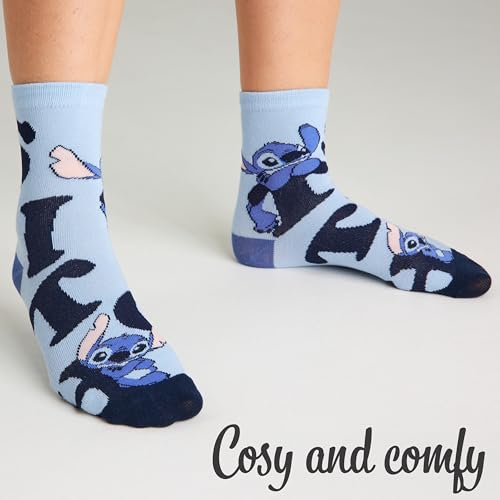 Disney Stitch Socks Pack of 5 Soft Cotton Cute Crew Socks for Teens Women Princess Minnie Baby Yoda Fun Designs Gifts for Her2