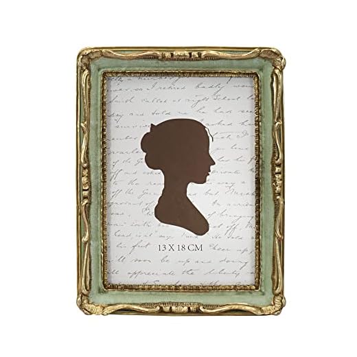 AELS 5x7/8x10 Inch Vintage Picture Frame, Elegant Antique Photo Frames with Glass Front, Photo Display, Tabletop Wall Hanging, Gift Ideas,Gold and Green (5x7)