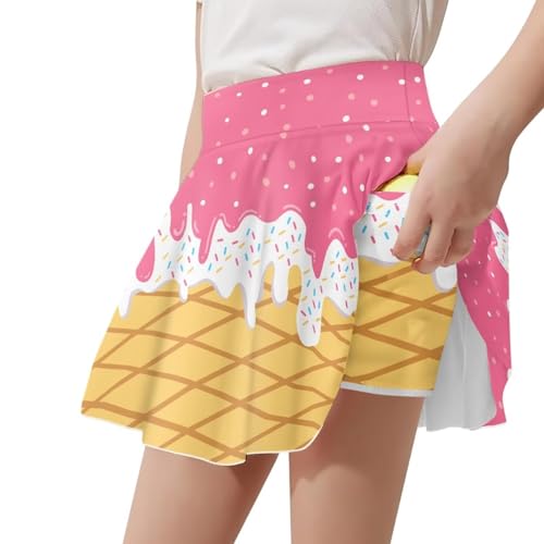 WELLFLYHOM Athletic Tennis Skirt for Girls 5-14 Summer Athletic Skort Bulit in Shorts with Pocket for Sports Daily Wear2