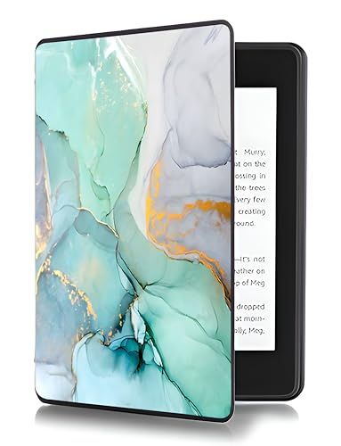 Image of ProElite Cover Case for Kindle Paperwhite 12th Gen 7 inch Case, Slim Smart Flip case Cover for Amazon Kindle Paperwhite 12th Generation 7 inch 2024, Marble Green