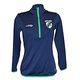 Performance Top Pullover Stil mit Ireland und Kleeblatt Wappen Design | Atmungsaktives Marine Komfortabel Hemd mit Lange Ärmel für Damen | Sport Sportshirt Trainingsshirt Top (L)