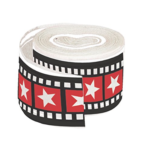 Creative Converting Hollywood Lights Crepe Streamer, 30', Red/Black/White