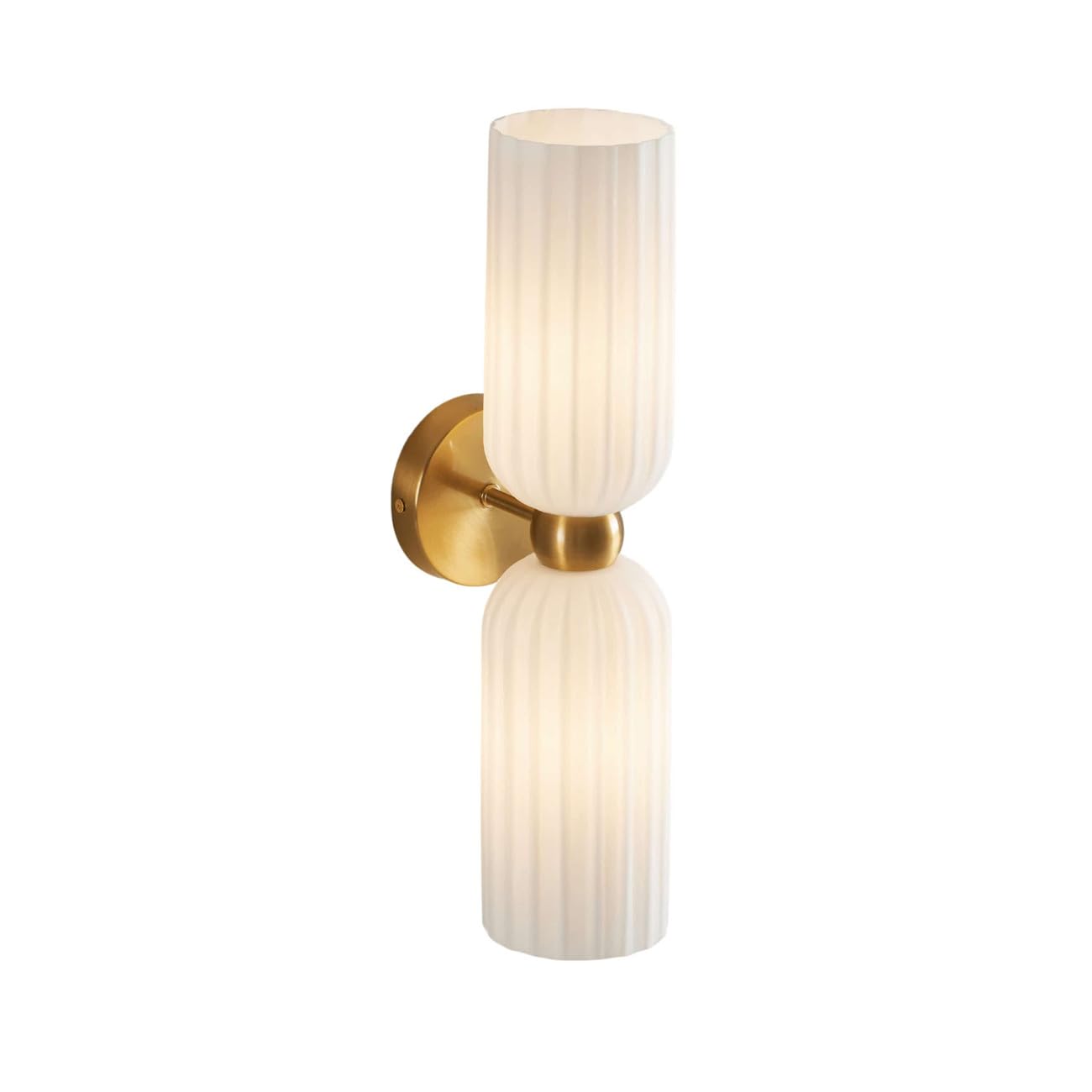 KOSILUM - Applique double verre texturé opal - Leonora - Lumière Blanc Chaud Eclairage Salon Chambre Cuisine Couloir - - - E14 - IP20