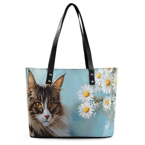 Bolso tote de cuero para mujer, bolso grande de hombro y mano, elegante bolso para trabajo y desplazamientos, regalo para mujeres miniatura 1
