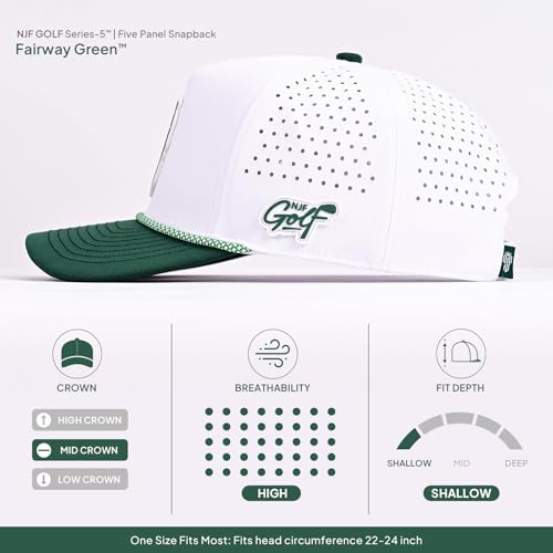 Image of Men's Golf Hat with Tee Holder & Magnetic Ball Marker | Breathable Performance Golfing Hat for Men | Water-Resistant Rope Golf Cap | Moisture-Wicking Snapback Golfing Hats