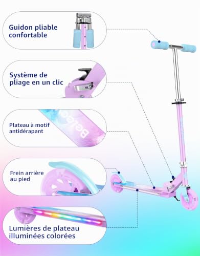 BELEEV V1Plus Trottinette Enfant 3 à 12 Ans, Pliable Trotinette à 2 Roues – vue 6
