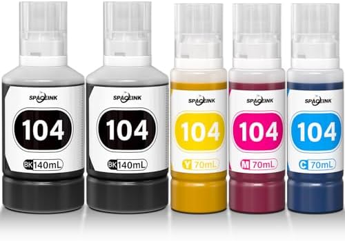 Tinte 104 Multipack 2 Sätze kompatibel für Epson 104 Tinte ET-2820 ET-4800 ET-2870 ET-2810 ET-2862 ET-2826 ET-2856 ET-4810 ET-2811 ET-2812 ET-2814 ET-2815 Drucker(2 Schwarze 2 Cyan
