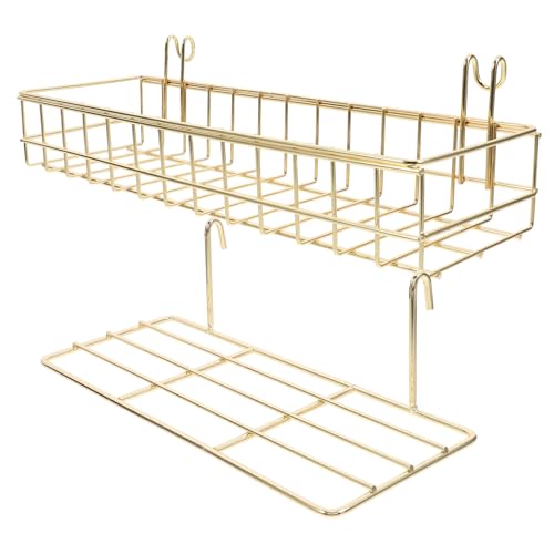 SEWOART Cestas Colgantes de Pared de Hierro Dorado 2 Piezas Ganchos para Organizar y Almacenar Hogar Estilo Minimalista