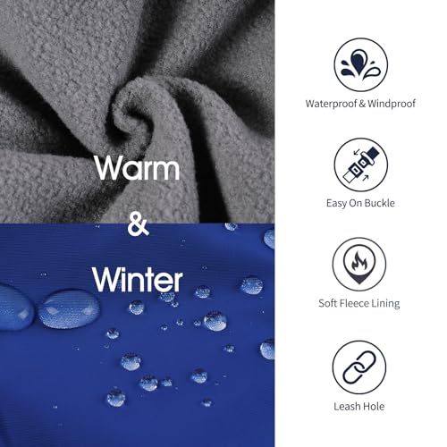IECOii Hundemantel Winter,Warme Fleece Rollkragen Hundejacke,Wasserdicht Winterjacken Wintermäntel für Hunde,Reflektierend Verstellbar Kaltes Wetter Hundekleidung für Kleine Mittelgroße Grosse Hunde