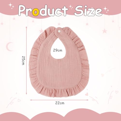 Vicloon Baby Bandana Drool Bibs, Solid Muslin Baby Drool Bibs Set, Snap Teething Bib - Image 2