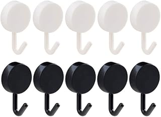 10Pcs Cute Creative Sticker Hook Free Punch Wall Sticker Seamless Hook Key Placement Classification for Kitchen and Bathroom,A (D,1)