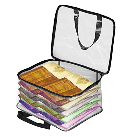 AGROHA Multipurpose Transparent Storage Bag for Clothes PVC Packing Organizer For Sarees Clothes/Storage Organizer, Wardrobe organizer for clothes- 40x32x22 CM (Pack OF 1, polyvinyl_chloride, PVC) (B0C3ZVQHWK) Amazon Price History, Amazon Price Tracker