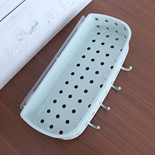Cabilock For Shelves Plastic 3Pcs Wall-Mounted Shelf Kitchen Toilet Hooks Plastic Storage Organizer With Rack Blue Bathroom Storage #TOP7