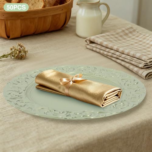 50 platos decorativos 13 in verdes estilo retro miniatura 6