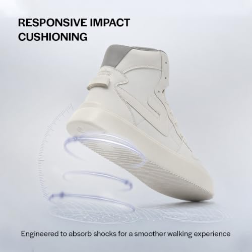 Image of FAUSTO Men's High Top Chunky Classic Lace Up Sneakers|High Ankle Sneakers with Memory Cushion|Lightweight All Day Sneakers